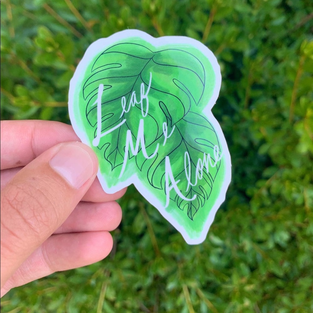 Leaf Me Alone Sticker